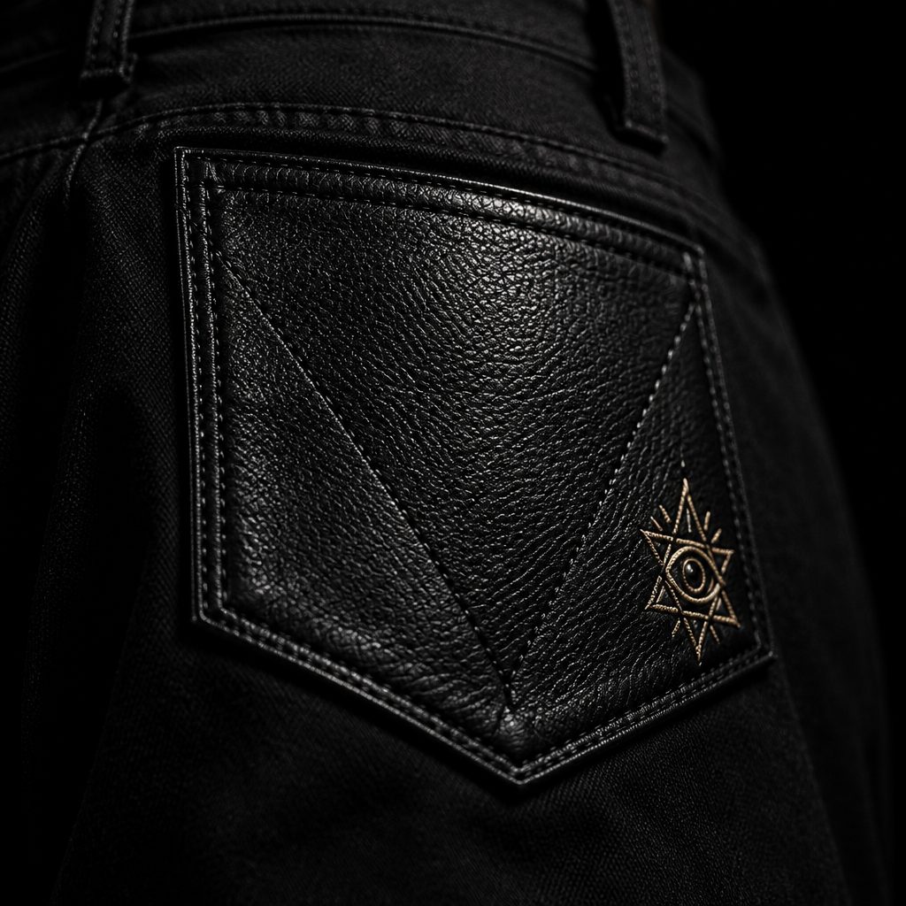 Leather back pocket